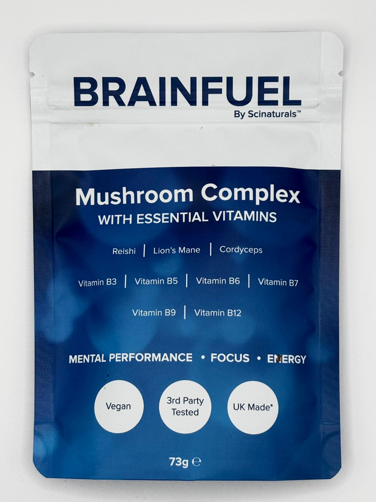 🧠 BrainFuel – Mushroom Complex with Essential Vitamin
